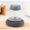 Kitchen Soap Dispensing Palm Brush Cleaner Push-type Brush Kitchen Detergent Tools - A