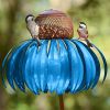 Bird Feeder Bottle with Stand Metal Flower Shaped Outdoor Garden Decoration Pink Coneflower Bird Feeder Container Accessories - Orange