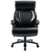 Big and Tall 400lbs Office Chair- Adjustable Lumbar Support Quiet Wheels Heavy Duty Metal Base, High Back Large Executive Computer Desk Chair,black -