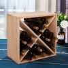 24 Bottle Modular Wine Rack, Stackable Wine Storage Cube for Bar Cellar Kitchen Dining Room, Burlywood - Burlywood