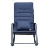 Rocking Lounge Chair,Armchair Rocker with Pillow and Cushion,for Living Room, Bedroom,Navy Blue - 1 Person