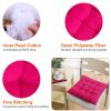 4Pcs Chair Cushion Pads Pillow Soft Tie On Square Sitting Mats For Home Office Car Sitting Travel - Red