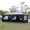 10'x20' Outdoor Party Tent with 6 Removable Sidewalls, Waterproof Canopy Patio Wedding Gazebo, Black - as picture