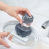 Kitchen Soap Dispensing Palm Brush Cleaner Push-type Brush Kitchen Detergent Tools - A