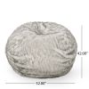 Schley Modern Glam 5 Foot Short Faux Fur Bean Bag, White and Gray - as Pic