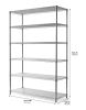 6 Tier Steel Wire Shelf Unit with Liners, Chrome, Capacity 3600 lbs, Adult - 18"dx47.7"wx72"h