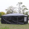 10'x20' Outdoor Party Tent with 6 Removable Sidewalls, Waterproof Canopy Patio Wedding Gazebo, Black - as picture