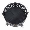 26" Wood Burning Outdoor Fire Pit - black