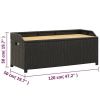 Patio Storage Bench 47.2" Poly Rattan Black - Black