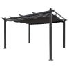 13x10 Ft Outdoor Patio Retractable Pergola With Canopy Sunshelter Pergola for Gardens,Terraces,Backyard, Gray - as Pic