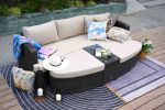 Direct Wicker 4-PC Outdoor Wicker Patio Furniture Sofa Luxury Comfort Wicker Sofa - Brown