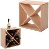 24 Bottle Modular Wine Rack, Stackable Wine Storage Cube for Bar Cellar Kitchen Dining Room, Burlywood - Burlywood