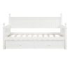 Twin Size Wood Daybed with Twin Size Trundle - White