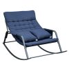 Rocking Lounge Chair,Armchair Rocker with Pillow and Cushion,for Living Room, Bedroom,Navy Blue - 2 Person