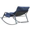 Rocking Lounge Chair,Armchair Rocker with Pillow and Cushion,for Living Room, Bedroom,Navy Blue - 2 Person