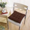 4Pcs Chair Cushion Pads Pillow Soft Tie On Square Sitting Mats For Home Office Car Sitting Travel - Brown