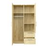 High wardrobe and kitchen cabinet with 2 doors; 2 drawers and 5 storage spaces; Oak - Oak