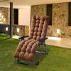 67x22in Chaise Lounger Cushion Recliner Rocking Chair Sofa Mat Deck Chair Cushion - Coffee