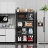 5-Tier Heavy Duty Shelving Unit Adjustable Storage Shelf Kitchen Baker's Rack Metal Storage Rack for Kitchen - black