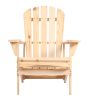 Adirondack Chair Solid Wood Outdoor Patio Furniture for Backyard, Garden, Lawn, Porch - Natural - as Pic