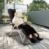 67x22in Chaise Lounger Cushion Recliner Rocking Chair Sofa Mat Deck Chair Cushion - Black