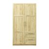 High wardrobe and kitchen cabinet with 2 doors; 2 drawers and 5 storage spaces; Oak - Oak