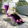 67x22in Chaise Lounger Cushion Recliner Rocking Chair Sofa Mat Deck Chair Cushion - Purple