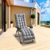 67x22in Chaise Lounger Cushion Recliner Rocking Chair Sofa Mat Deck Chair Cushion - Grey