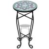 Mosaic Side Table Plant Table Green White - Green