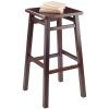 Carter Square Seat Bar Stool; Walnut - 94137