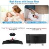 Projection Alarm Clock with Radio Function 7.7In Curved-Screen LED Digital Alarm Clock w/ Dual Alarms 4 Dimmer 12/24 Hour - Blue