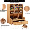 1pc Wooden Desk Organizer, Multi-Functional DIY Pen Holder, Pen Organizer For Desk, Desktop Stationary, Easy Assembly, Home Office Art Supplies Organi