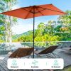 10 x 6.6ft Rectangle Patio Table Umbrella Outdoor Market Umbrella with 6 Steel Ribs and Crank Handle - Orange