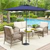 10ft Patio Umbrella with Solar Lights - 30 LED Rectangular Tilt Umbrella Aluminum Pole - as Pic