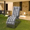 67x22in Chaise Lounger Cushion Recliner Rocking Chair Sofa Mat Deck Chair Cushion - Grey