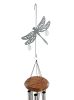 Dragonfly Hanging Hook for Wind Chimes, Bird Feeders, Plants, Memorial Garden - Silver Dragonfly with Crystal Prisms by Weathered Raindrop - Default T