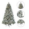 FCH 7.5ft Automatic Tree Structure PVC Material Green Flocking 350 Lights Warm Color 9 Modes With Remote Control 1450 Branches Christmas Tree - as pic