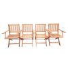 Foldable Patio Dining Set, 4 Folding Chairs, Indoor and outdoor universal, Teak - Teak