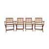 Foldable Patio Dining Set, 4 Folding Chairs, Indoor and outdoor universal, Teak - Teak