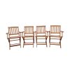 Foldable Patio Dining Set, 4 Folding Chairs, Indoor and outdoor universal, Teak - Teak