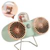 1pc Dual-head desk Fans; fanLithium Battery Sunset Double Head Spray Fan DM-33A Configuration Charging Line - Peppermint green