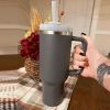 1200ml Stainless Steel Mug Coffee Cup Thermal Travel Car Auto Mugs Thermos 40 Oz Tumbler with Handle Straw Cup Drinkware New In - S - 1200ml