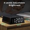 JACKYLED Alarm Clock 4 USB Power Strip 3 Outlets 6.5FT Long---MDL: ECS-US031 - Black