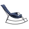 Rocking Lounge Chair,Armchair Rocker with Pillow and Cushion,for Living Room, Bedroom,Navy Blue - 1 Person