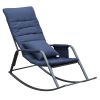 Rocking Lounge Chair,Armchair Rocker with Pillow and Cushion,for Living Room, Bedroom,Navy Blue - 1 Person