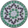 Mosaic Side Table Plant Table Green White - Green