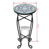 Mosaic Side Table Plant Table Green White - Green