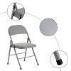 6pcs Elegant Foldable Iron & PVC Chairs for Convention & Exhibition Gray - as picture