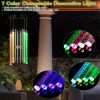 Solar Wind Chime Lights 7 Color Changing Decorative Lamp IP65 Waterproof Hanging String Lights - Silver