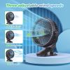 Ambitelligence Portable Clip on Fan Battery Operated, Small Powerful USB Desk Fan, 3 Speed Quiet Rechargeable Mini Table Fan, 360¬∞ Rotate Cooling Fan